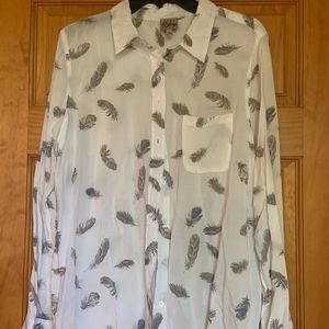 Como Vintage sheer feather blouse